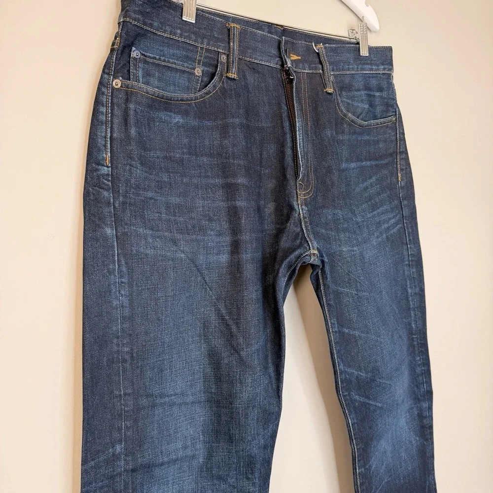 Gap 1969 men's Denim relaxed fit dark blue Wash SZ-33X32 fits 34X31‎ 100% Cotton